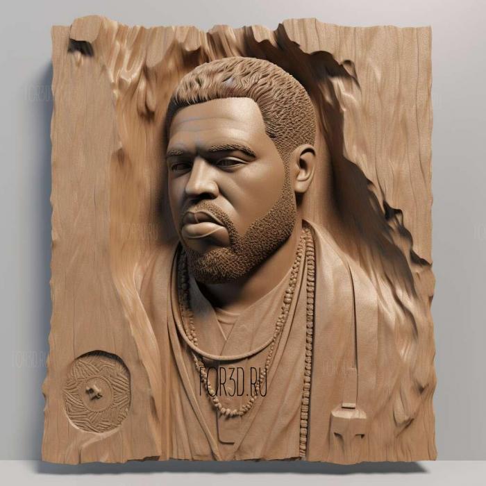 Kanye West 2 stl model for CNC